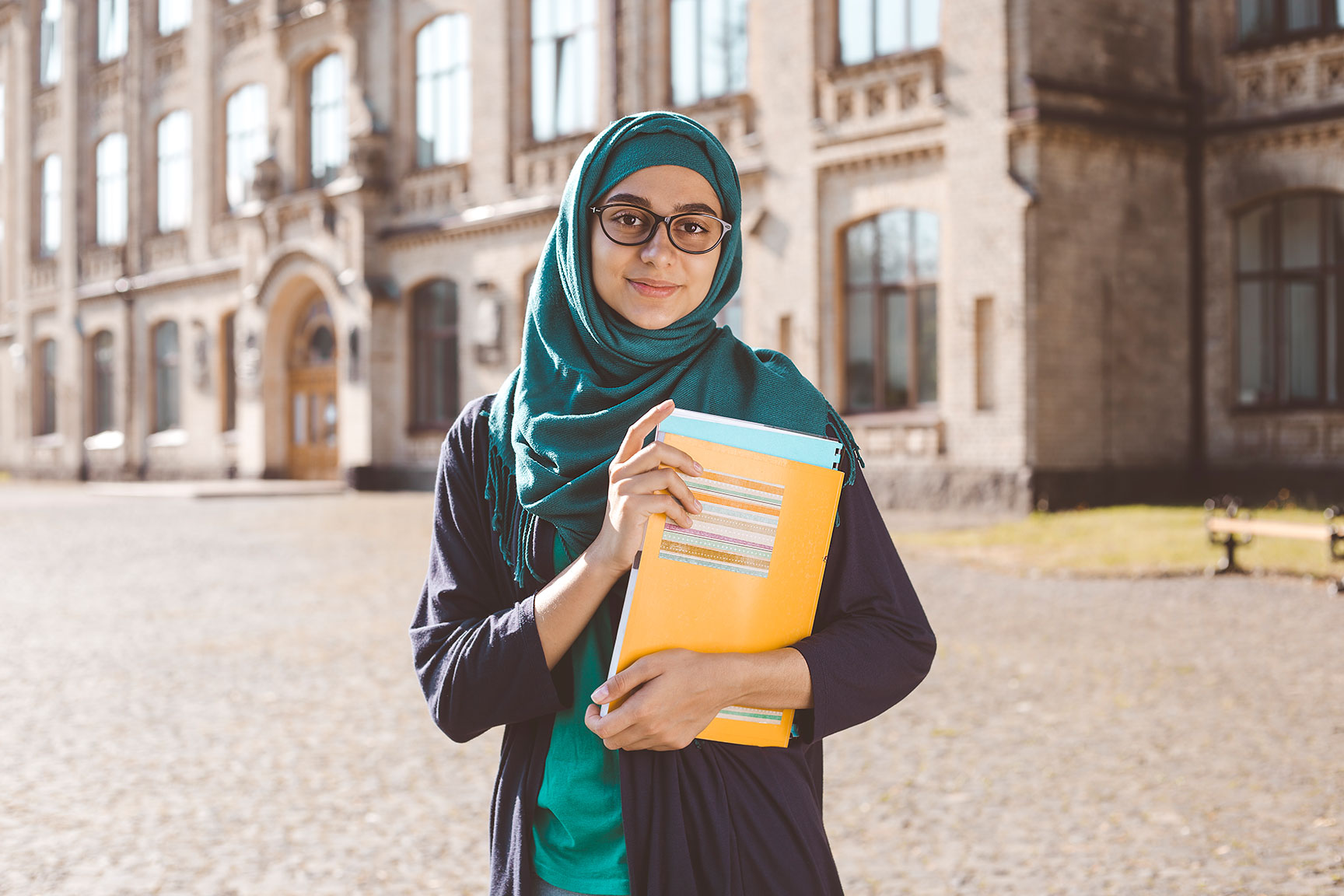 Arab teacher with student